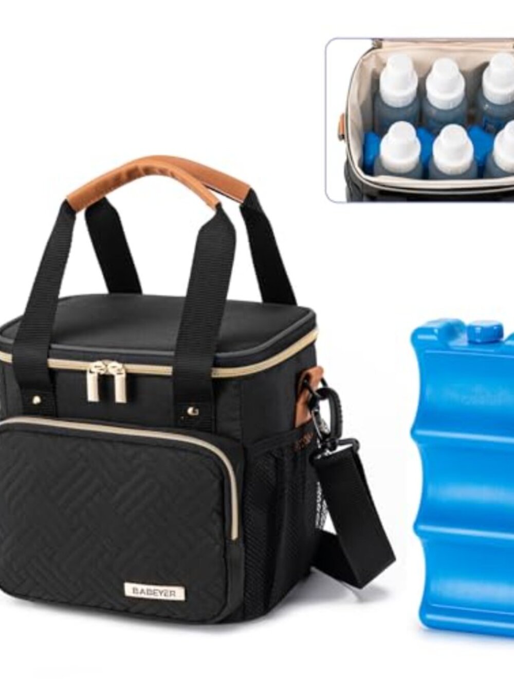 Breastmilk Cooler Bag Insulated Bottle Bag Adjustable Strap Travel